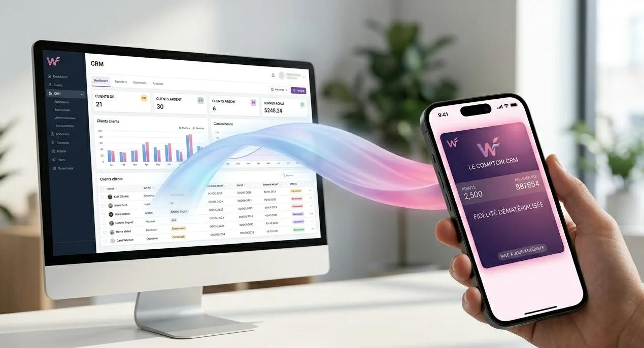 Lien en temps réel entre le CRM et le wallet mobile client